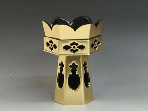 供笥 華束 仏具 花足 六角プラスチック 2,5寸 一対