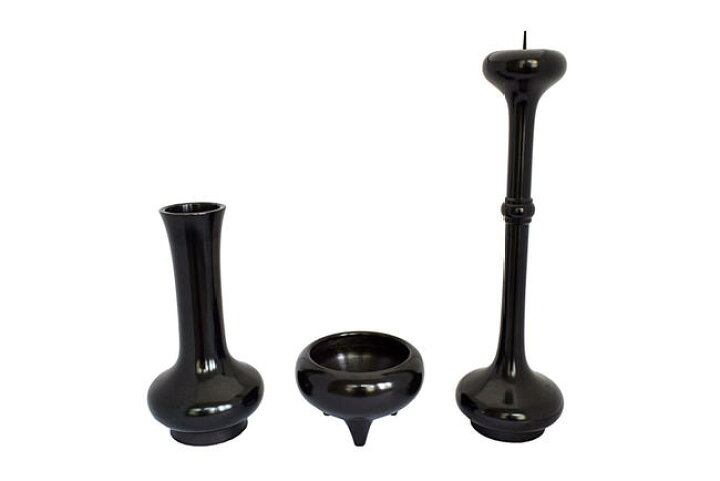 楽天市場】【ポイント10倍 エントリーで】【寛通型 三具足】黒色（7寸