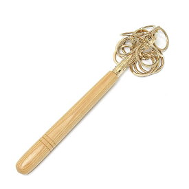 【錫杖】真鍮錫杖 本焼き-十二環※京都製極上品（柄：木製 白木タイプ）長さ約32センチ （錫杖頭12センチ） 錫杖 声杖 鳴杖 巡礼 巡拝