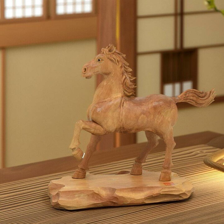 楽天市場】【木製像】来福駿馬（インド白檀 ※老山白檀）※手彫り品 