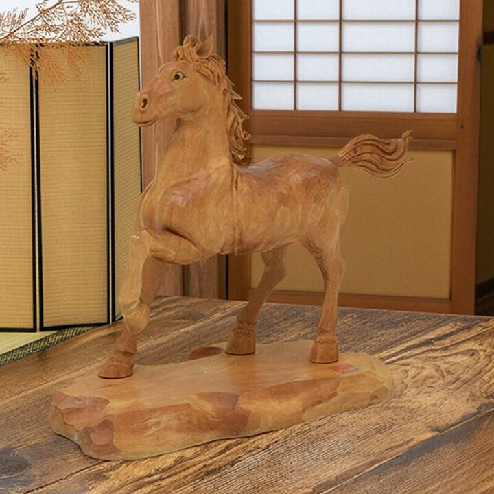 楽天市場】【木製像】来福駿馬（インド白檀 ※老山白檀）※手彫り品 