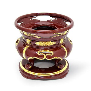 【アウトレット仏具】馨子台/丸金台(天然木/朱塗面金箔押し)5寸(高さ15cm/内径15cm)【アウトレット商品】【訳あり商品】馨子 けいす 寺用 りん台 寺院用