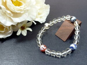 『四神(ししん)ブレスレット』切子水晶仕立て/8ミリ玉【当店限定品】念珠 魔除け お守り 開運 運気 健康 長寿 金運 勝負運 天然石 パワーストーン 腕輪 数珠ブレスレット 玄武 朱雀 青龍