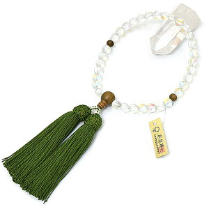 【数珠】『オーロラレインボークーツ-パロサント仕立て』◆天然木を使用したお数珠◆【8ミリ玉】女性用数珠【京念珠】(正絹房)女性用略式数珠 高級数珠 八宗用数珠 片手数珠 京都 木製