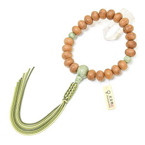 【数珠】『屋久杉(やくすぎ)数珠』四川翡翠仕立て男性用数珠【京念珠】(正絹紐房仕様)八宗用数珠 片手数珠 屋久杉数珠 木製数珠 男持ち数珠 先祖供養 お守り ひすい ジェダイト 厄除