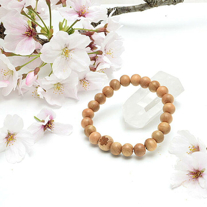 楽天市場】日本の心「桜」ブレスレット桜の花刻印仕様（和桜材／10ミリ 