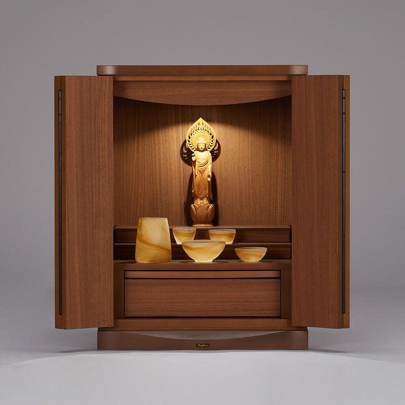 ミニ仏壇「現代仏壇トラストブラウン 540」現代仏壇「八木研」製ミニ
