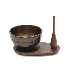 【おりんセット】【3点セット】高岡製おりん(色付)・ウォールナットりン台・りん棒りん径7cm 台幅10cm現代仏具 おりんセット りんセット 鈴 りん台 輪台 りん置き モダン仏具 ミニ仏具 Hibi