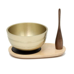 【おりんセット】【3点セット】高岡製おりん(光彩色)・メープルりン台・ウォールナットりん棒りん径7cm 台幅10cm現代仏具 おりんセット りんセット 鈴 りん台 輪台 りん置き モダン仏具