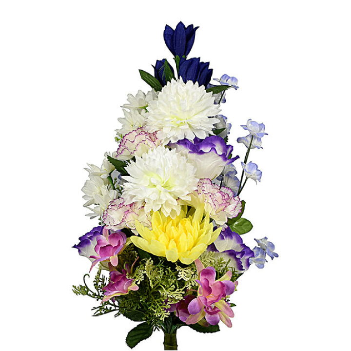 楽天市場 仏花 仏壇用 造花 中サイズ 花部分高さ約28センチ 台付きのお仏壇におすすめのミドルサイズの造花です 造花 お供え花 お盆仏花 お彼岸仏花 ごくらくや