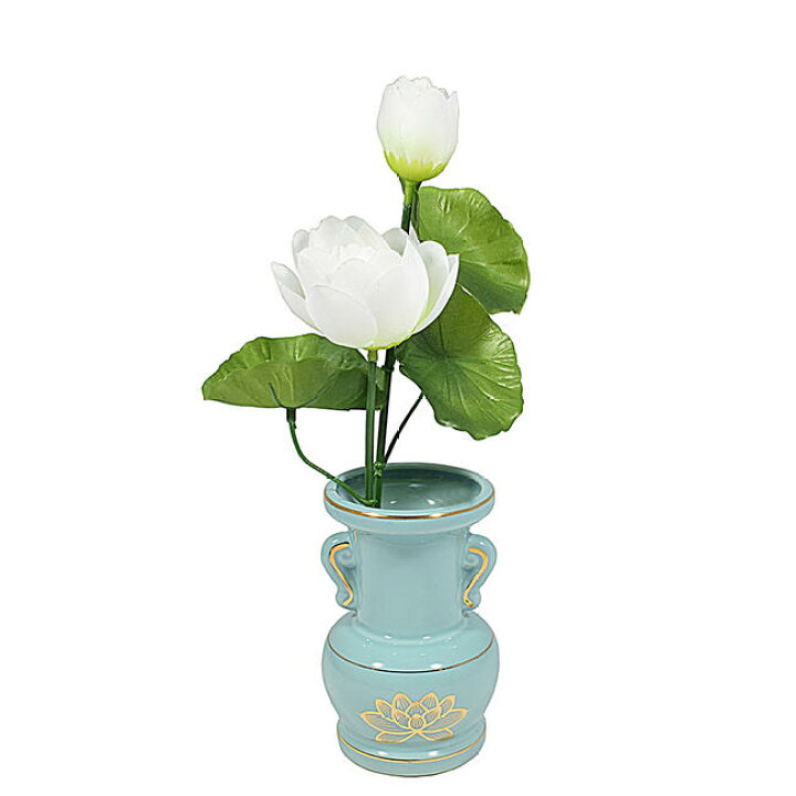 楽天市場】【仏花】蓮 造花 ◇白色◇花部分高さ約19cm☆お稚児さんの蓮 