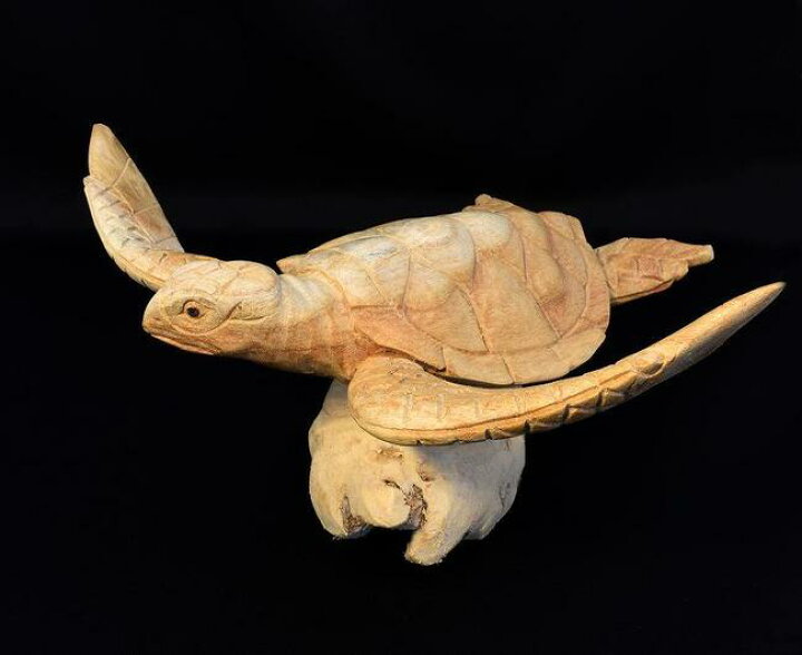 楽天市場】【工芸品】木彫り置物「ウミガメ」木製品 木製オブジェ 木製 