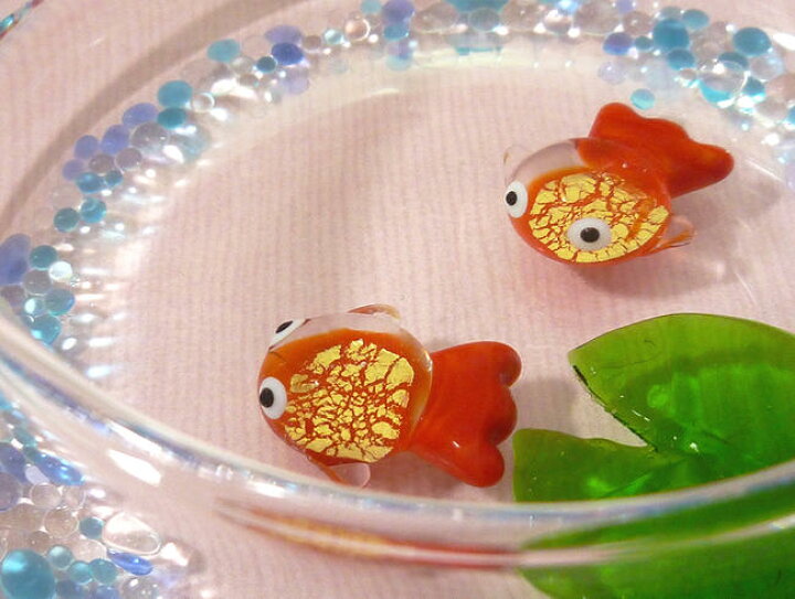 楽天市場】【ガラス細工】金箔入り金魚「涼のミニ水盤」セット◇金箔 