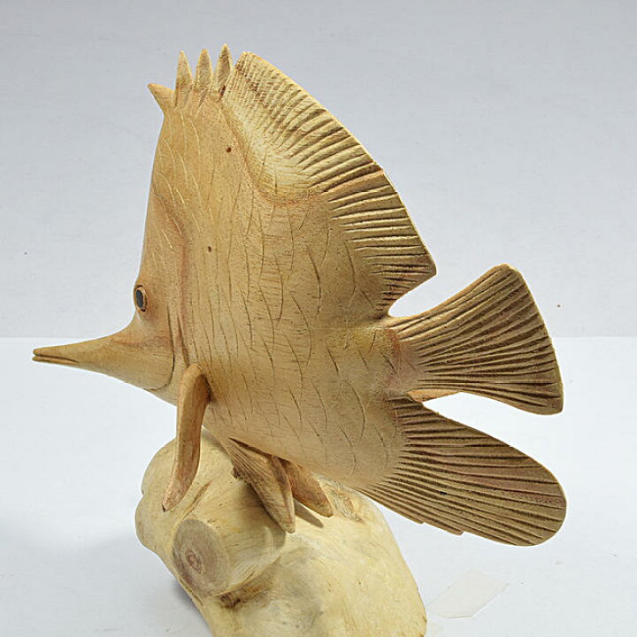 楽天市場】【工芸品】木彫り置物「チョウチョウウオ（蝶蝶魚）」木製品 