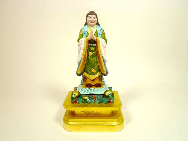 【仏像】鬼子母神 2寸8分（鬼面型）日本製-極彩色仕上げ 日蓮宗仏像 お仏像のサムネイル