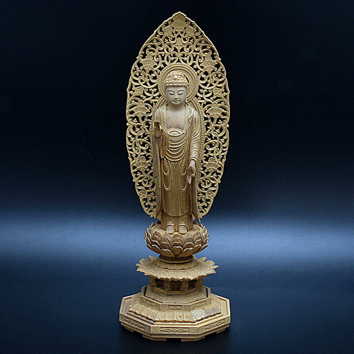 楽天市場】【仏像】木製仏像「阿弥陀如来」☆サイズ2種（4寸・5寸）香 