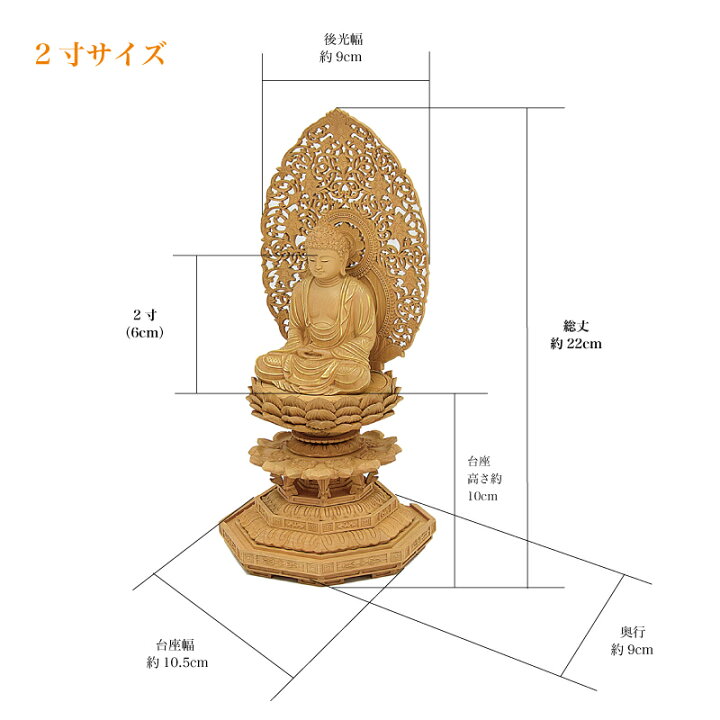 楽天市場】【仏像】木製仏像「釈迦如来」☆サイズ2種（2寸・2寸5分）香 