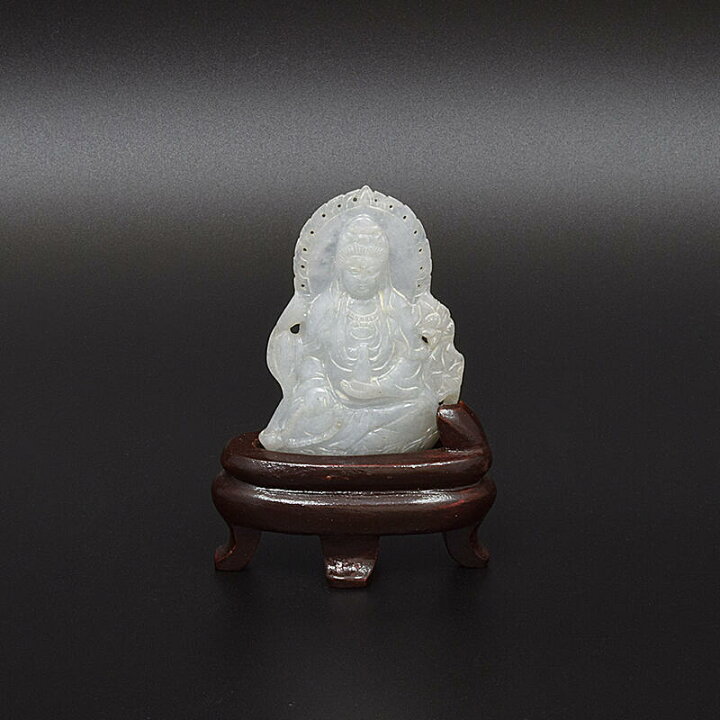 楽天市場】【縁起物】翡翠（ひすい）- 観世音菩薩（手彫り）1寸3分 