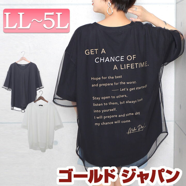 楽天市場 大きいサイズレディース トップス Tシャツ カットソー バックロゴチュールレイヤードtシャツ 半袖 5分袖 バックロゴ チュール レイヤード シアー Vネック ロゴ 無地 フェイクレイヤード 韓国 夏新作 春服 夏服 Ll 2l 3l 4l 5l ブラック 黒 オフホワイト 白