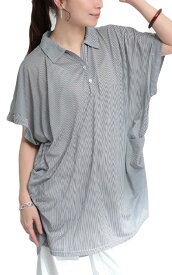 大きいサイズ レディース トップス シャツ ブラウス ストライプ柄スキッパーシャツ ストライプシャツ ロングシャツ 半袖 ストライプ スキッパー ロング ボタン ギャザー タック コクーン 襟 柄 長い 夏新作 春服 夏服 LL 2L 3L 4L 5L ネイビー ブラック 黒 ゴールドジャパン