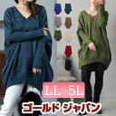 大きいサイズ レディース チュニック コットンニットドルマンコクーンチュニック 長袖 ロング Vネック ドルマン ニット コクーン ストレッチ コットン 伸縮 秋新作 秋服 冬服 春服 F フリー LL 2L 3L 4L 5L レッド モカ ブラック 黒 ブルー グレー カーキ ゴールドジャパン