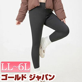 大きいサイズ レディース インナー ボトムス ズボン レギンス 裏フリースヒップアップストレッチレギンス ロング ハイウエスト ウエストゴム 裏フリース ストレッチ ヒップアップ シェイプ ルーム 無地 冬新作 春服 秋服 LL 2L 3L 4L 5L 6L ブラック 黒 ゴールドジャパン