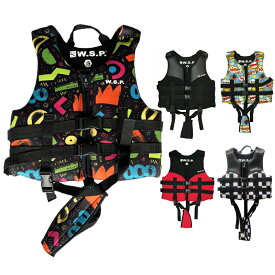 マリンベスト W.S.P.ジュニア用ライフジャケット キッズ用 子供用 JWBA認定 CE認証 高品質マリンベスト スノーケリングベスト ウエットスーツ素材 スイミング補助具 水泳練習 サーフィン サップマリンスポーツ 釣り 海水浴 スイミング