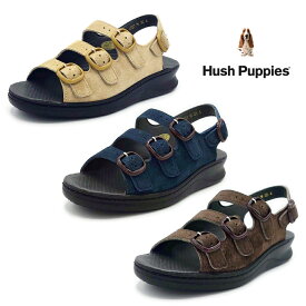 Hush Puppies ハッシュパピー　レディース　コンフォート サンダル　L-62T　ピッグスキン スエード　靴 母の日 調整可能 外反母趾 定番