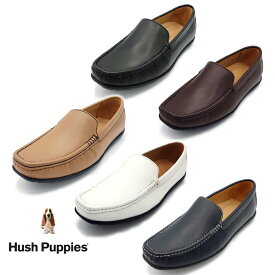 Hush Puppies ハッシュパピー メンズ スリップオン M-7104T 靴 軽量 クールビズ ドライビング モカシン ジャケパン 　ブラック　ダークブラウン　オーク　ネイビー　ホワイト
