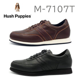 Hush Puppies ハッシュパピー メンズ レザースニーカー M-7107T 靴　ジャケスラ ビジネスカジュアル 軽量　ブラック　ブラウン