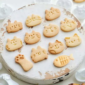 KUNNKENN クッキー型 【ねこ・肉球 ・魚など12種から選べる2個セット】クッキー型 かわいい プレゼント ギフト おしゃれ 誕生日 記念日 お祝い 猫 動物 ペット クッキー クッキー缶 ベーキング家庭用