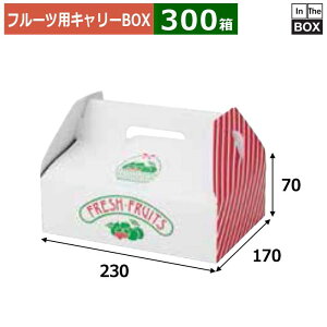 フルーツ用キャリーBOX フルーツ手提 赤 230×170×70(mm) 300g×2パック「300箱」