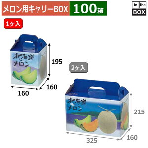 メロン用キャリーBOX 北海道メロン1ヶ入 160×160×195(mm) 青肉・赤肉5玉9kg1個「100箱」