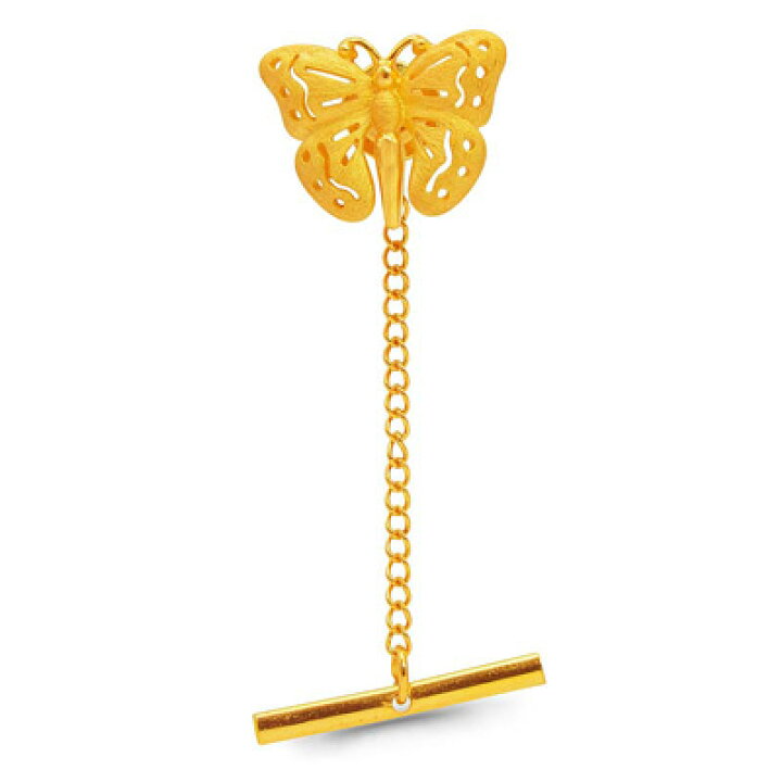 楽天市場】純金 24K タイタック ネクタイピン バタフライ 蝶 メンズ  