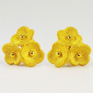 純金 ピアス スウィーティー・スリー SWEETY THREE フラワー エレガント レディース 女性 24K 24金 ゴールドジュエリー 記念日 誕生日 贈り物 PRIMAGOLD プリマゴールド 送料無料【イヤリング変更可
