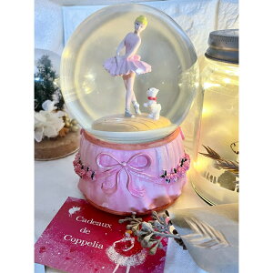 バレリーナオルゴール スノードーム オルゴール ワンちゃんと一緒 スノーグロブ クリスマスプレゼント エンパイアワルツ バレエ雑貨 インテリア雑貨