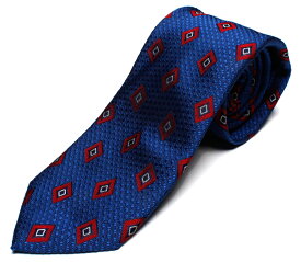 FRANCO BASSI　フランコバッシ　ネクタイ　正規取扱店　FRANCO BASSI-L17-3　ブルー小紋柄