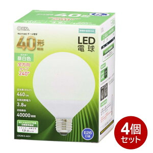 LED�d�� �{�[���d���` 4�Z�b�g E26 40�`���� �����F OHM 06-3162 LDG4N-GAG51-4P �y���������z