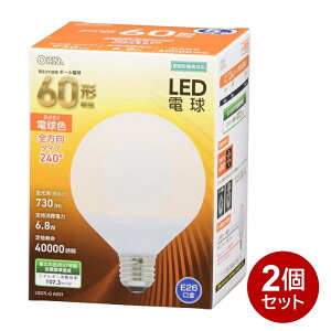 �_�y�V�J�[�h�|�C���g4�{�I5/20�^ LED�d�� �{�[���d���` 2�Z�b�g E26 60�`���� �d���F OHM 06-3164 LDG7L-GAG51-2P �y���������z