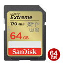 ＼楽天カードポイント4倍！6/15／ サンディスク SDXCカード 64GB EXTREME Class10 UHS-1 U3 V30 170MB/s SDSDXV2-064G-GNCIN SanDisk SDカード 海外リテール 【メール便送料無料】