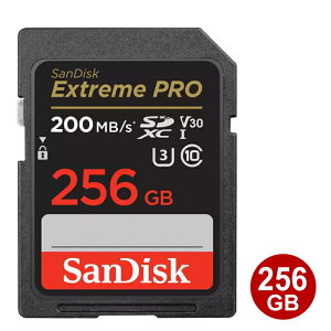 TfBXN SDXCJ[h 256GB EXTREME PRO Class10 UHS-1 U3 V30 200MB/s SDSDXXD-256G-GN4IN SanDisk SDJ[h COe[ y[֑z