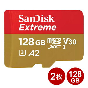 TfBXN microSDXCJ[h 128GB 2Zbg EXTREME UHS-1 U3 V30 A2 190MB/s SDSQXAA-128G-GN6MN-2P SanDisk }CNSD microSDJ[h COe[ y[֑z