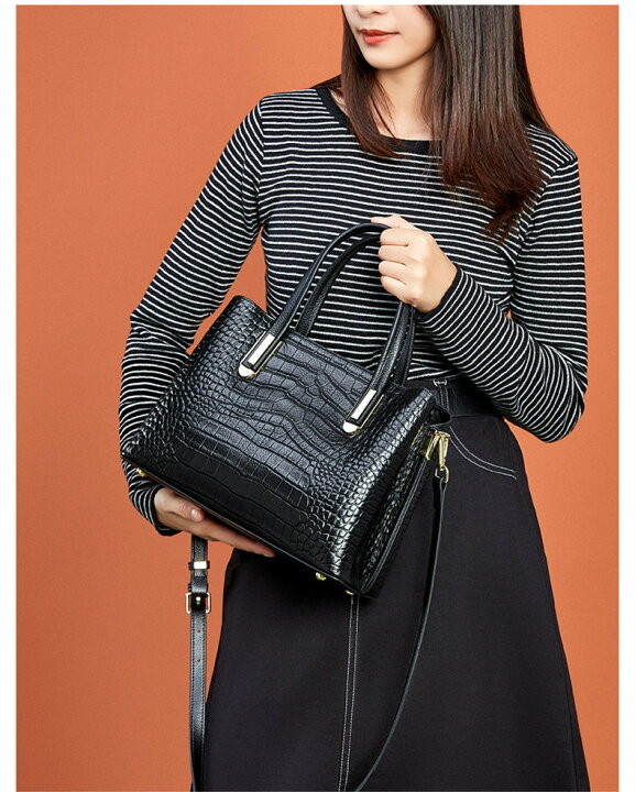 楽天市場】本革クロコ型押しバッグ 高品質牛革 クロコダイル型押し  