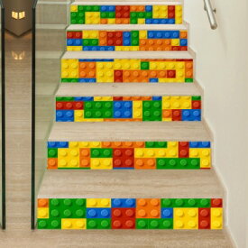 階段専用ステッカー レゴ LEGO 6枚入りセット ウォールステッカー 壁紙 シール 賃貸OK はがせる 剥がせる DIY 模様替え インテリア オシャレ オモシロい 送料無料