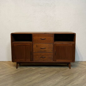 北欧 ミンディ無垢 中央引出し 3段 チェスト サイドボード リビングボード テレビ台【マホガニー】