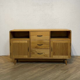 北欧 ミンディ無垢 中央引出し 3段 チェスト サイドボード リビングボード テレビ台【ナチュラル】cab061