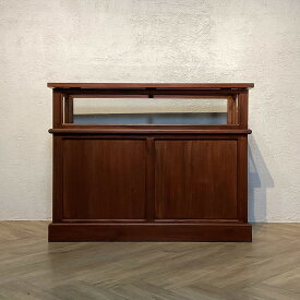 【期間限定最安値】アンティーク調 ガラス ショーケース 全面ガラス 高級 マホガニー 無垢材 木製 自然素材 大容量 収納 店舗 カフェ レストラン サロン おしゃれ クラシック ビンテージ シャビーシック 雰囲気 【マホガニー】