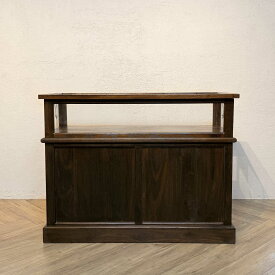 【期間限定最安値】アンティーク調 ガラス ショーケース 全面ガラス 高級 マホガニー 無垢材 木製 自然素材 大容量 収納 店舗 カフェ レストラン サロン おしゃれ クラシック ビンテージ シャビーシック 雰囲気 【ウォールナット】