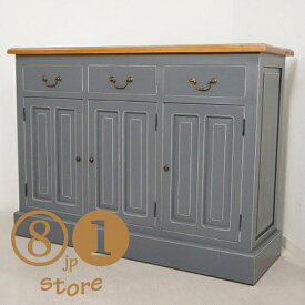 【期間限定最安】アンティーク調 レジカウンター 幅125cm 【グレー色×チーク色天板】カウンター レジカウンター バーカウンター 受付 待合 店舗 什器 ヨーロッパ イギリス 英国 デザイン アンティーク ヴィンテージ 無垢材 工房 職人 手作り ハンドメイド