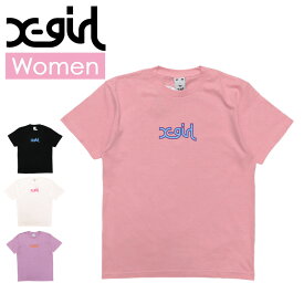 エックスガール X-girl Tシャツ レディース MILLS LOGO S/S MENS TEE 半袖Tシャツ ファッション トップス 春 夏 ストリート女子 ブランド